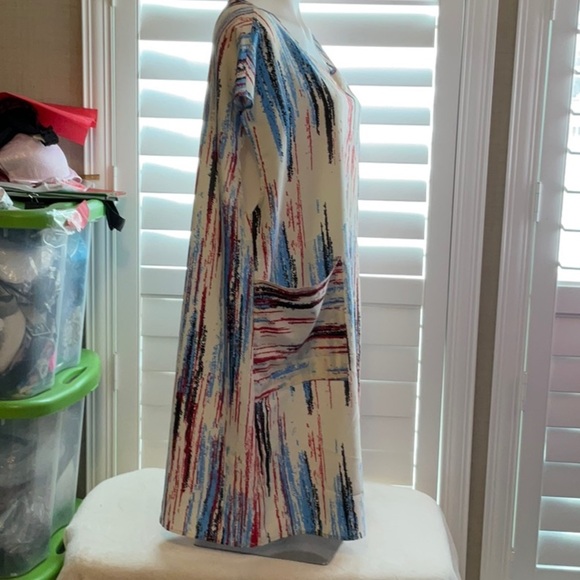 SHEIN Red and Blue Abstract Midi Dress - Picture 2 of 6